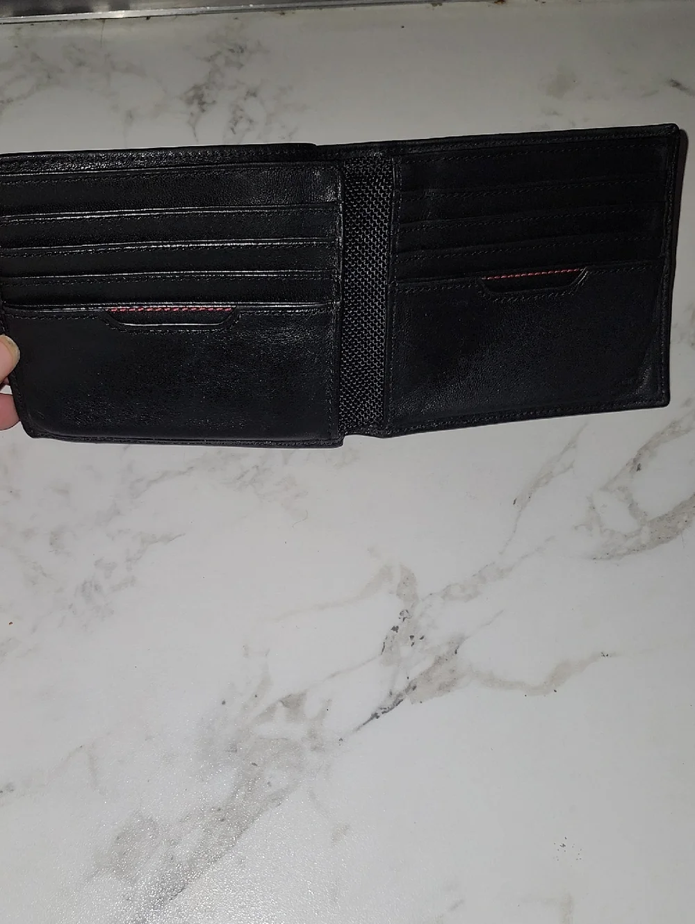 TUMI Delta Global Double Billfold Black Leather Wallet